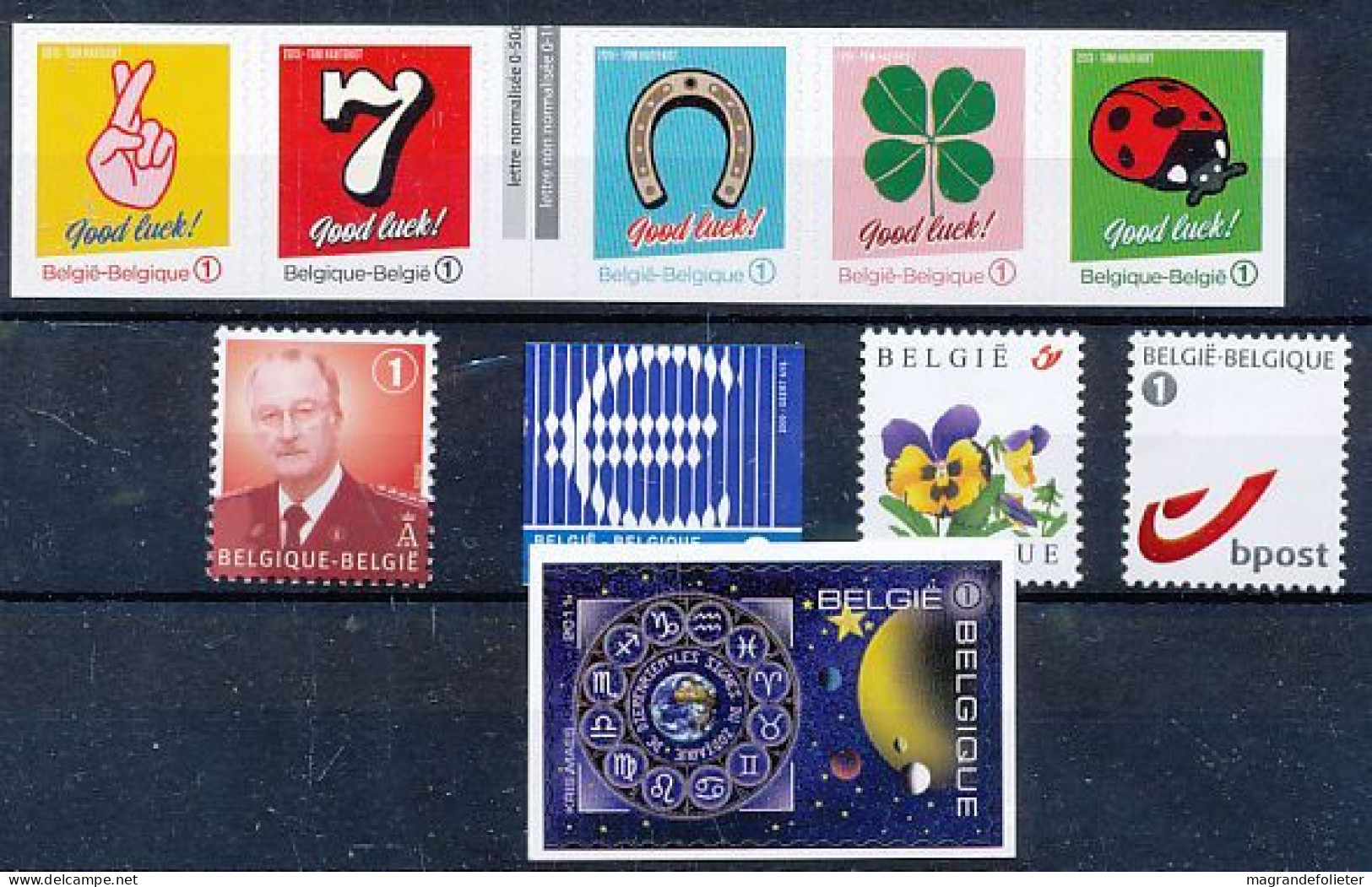 TIMBRE  ZEGEL STAMP  BELGIQUE PETIT LOT 10 X VALEURS CONSTANTES XX - 2013-... Rey Felipe