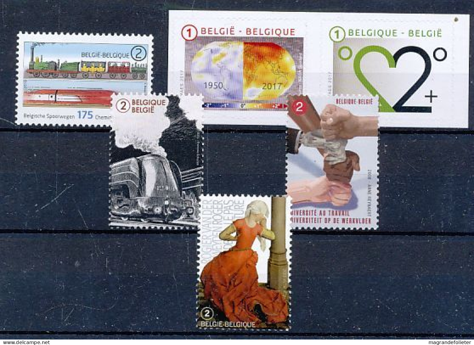 TIMBRE  ZEGEL STAMP  BELGIQUE PETIT LOT 5 X VALEURS CONSTANTES XX - 2013-... Re Filippo