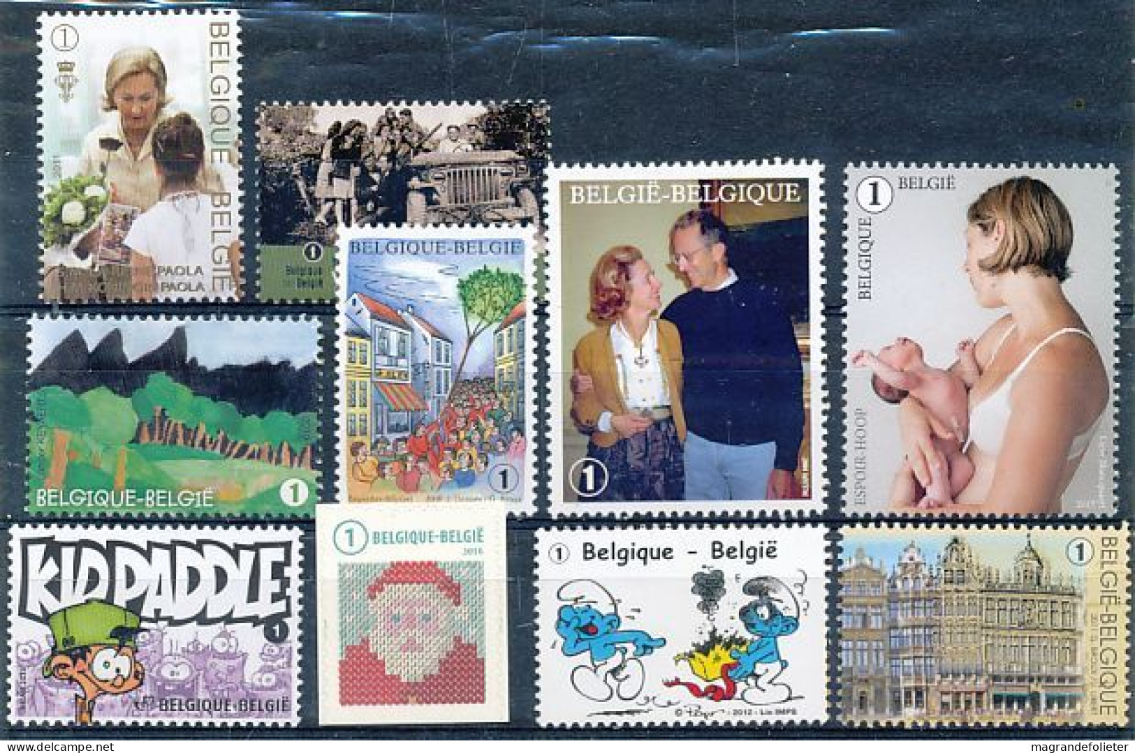 TIMBRE  ZEGEL STAMP  BELGIQUE PETIT LOT 10 X VALEURS CONSTANTES  XX - 2013-... Rey Felipe