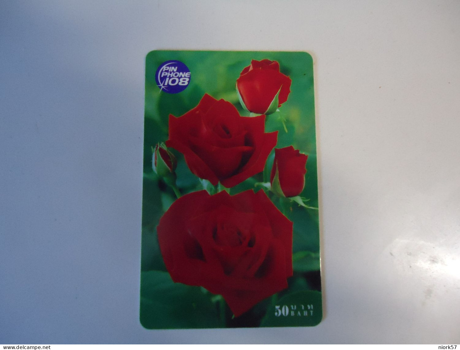 THAILAND  USED   CARDS  CARDS PIN 108 FLOWERS ROSES - Flowers