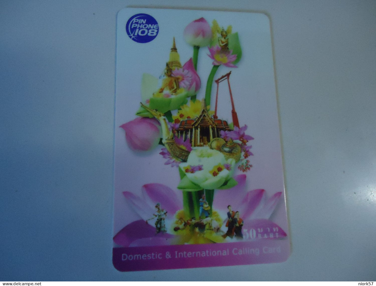 THAILAND  USED   CARDS  CARDS PIN 108 FLOWERS ROSES - Blumen