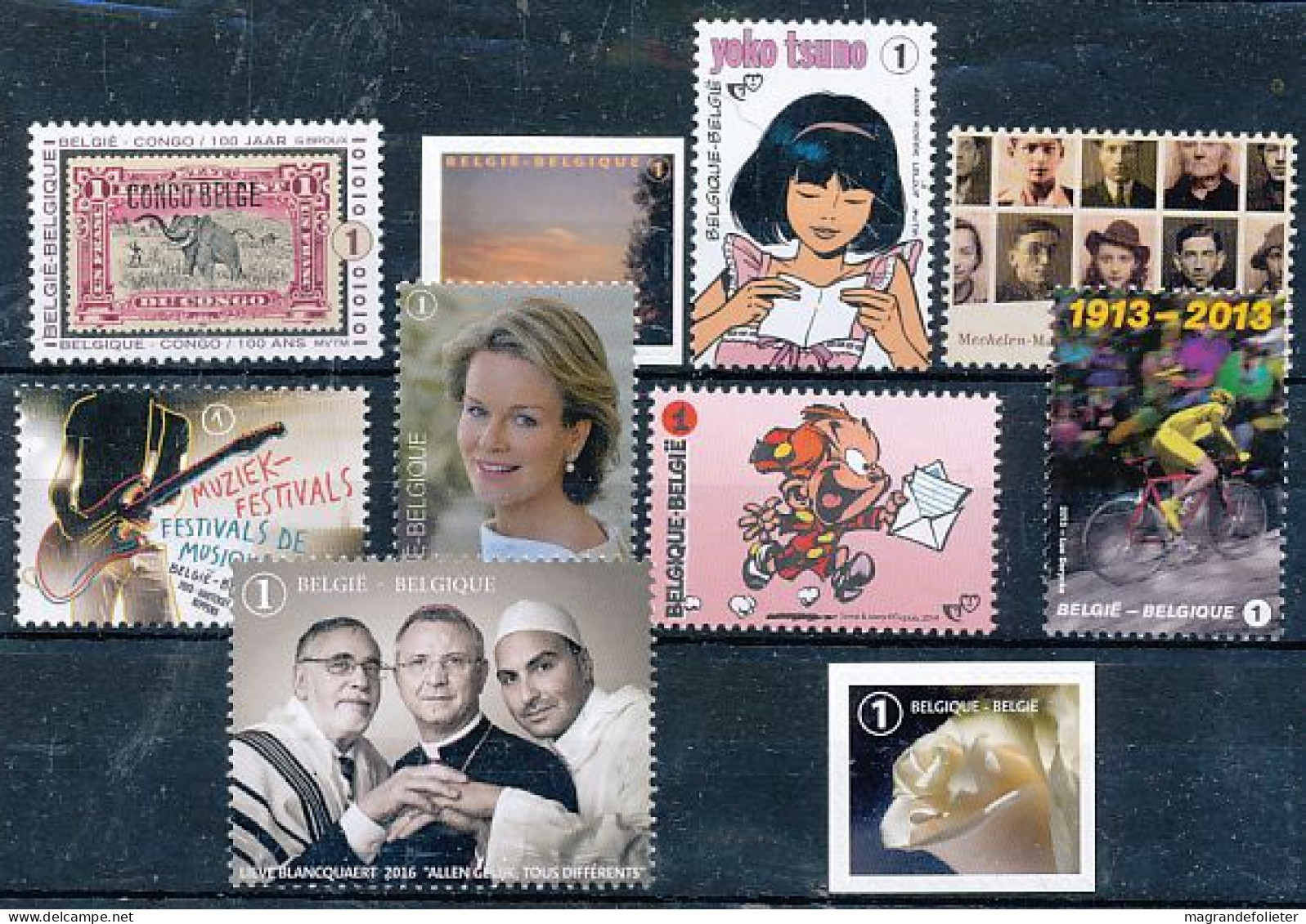 TIMBRE  ZEGEL STAMP  BELGIQUE PETIT LOT 10 X VALEURS CONSTANTES  XX - 2013-... King Philippe