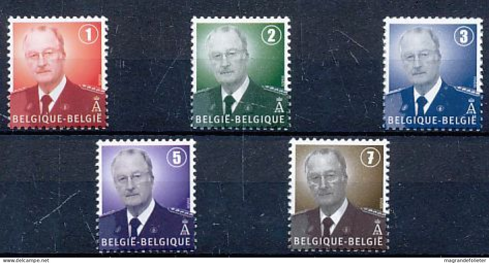 TIMBRE  ZEGEL STAMP  BELGIQUE EFFIGIE ALBERT II 3695-3699  XX - 2013-... Re Filippo