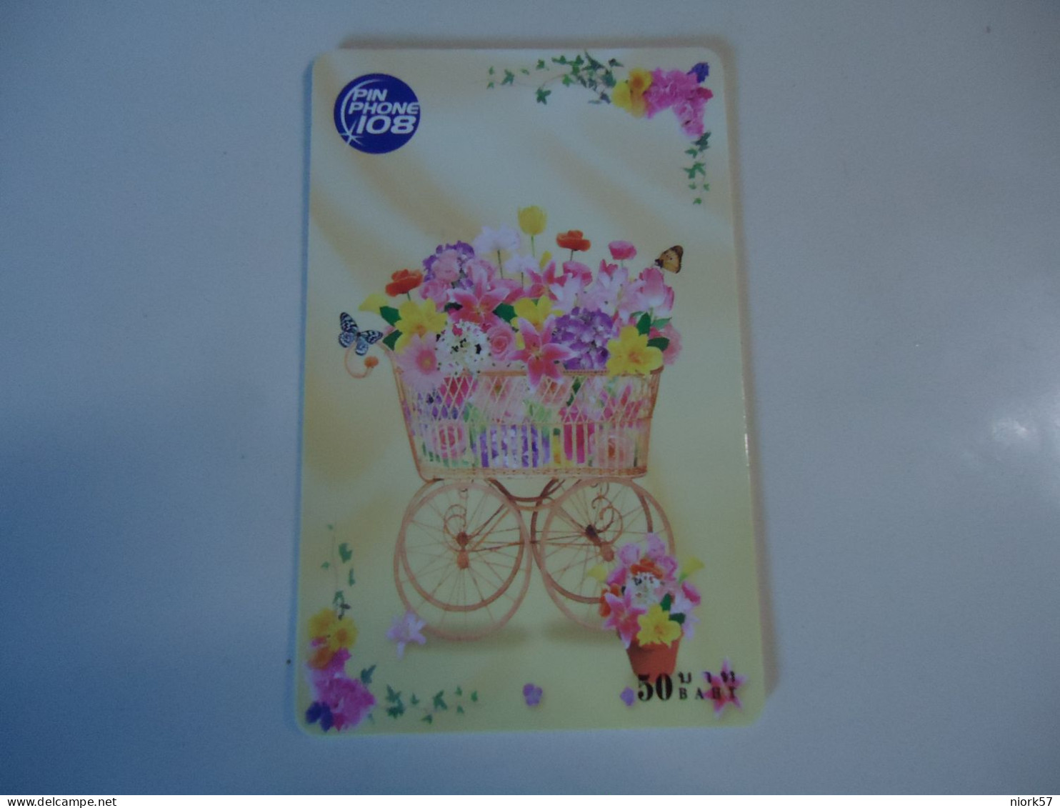 THAILAND  USED  CARDS  CARDS PIN 108 FLOWERS - Blumen