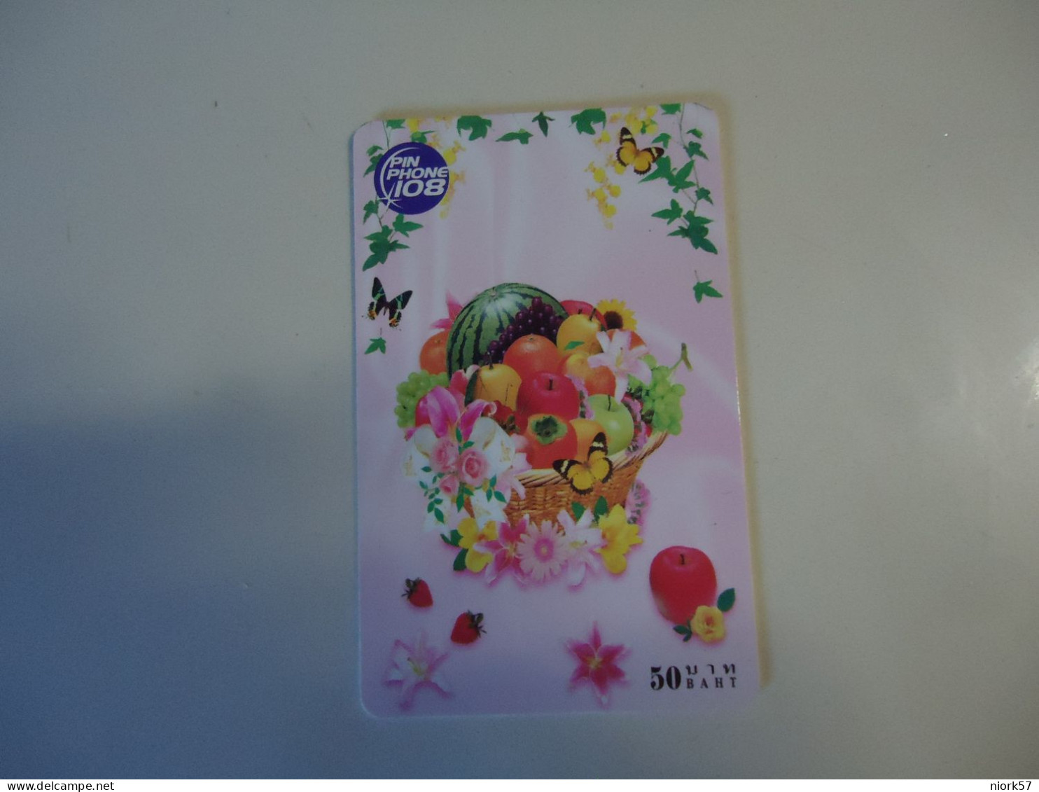 THAILAND  USED  CARDS  CARDS PIN 108 FLOWERS FRUITS - Blumen