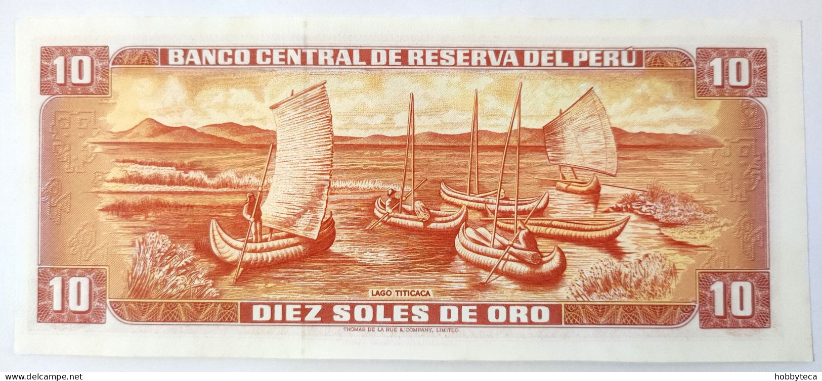 PERU - FULL ORIGINAL BUNDLE 10 SOLES 1976 INCA & TITICACA SEA - 100 NOTES FEW WITH HUMIDITY SPOTS- CHEAPEST ON  DELCAMPE - Peru