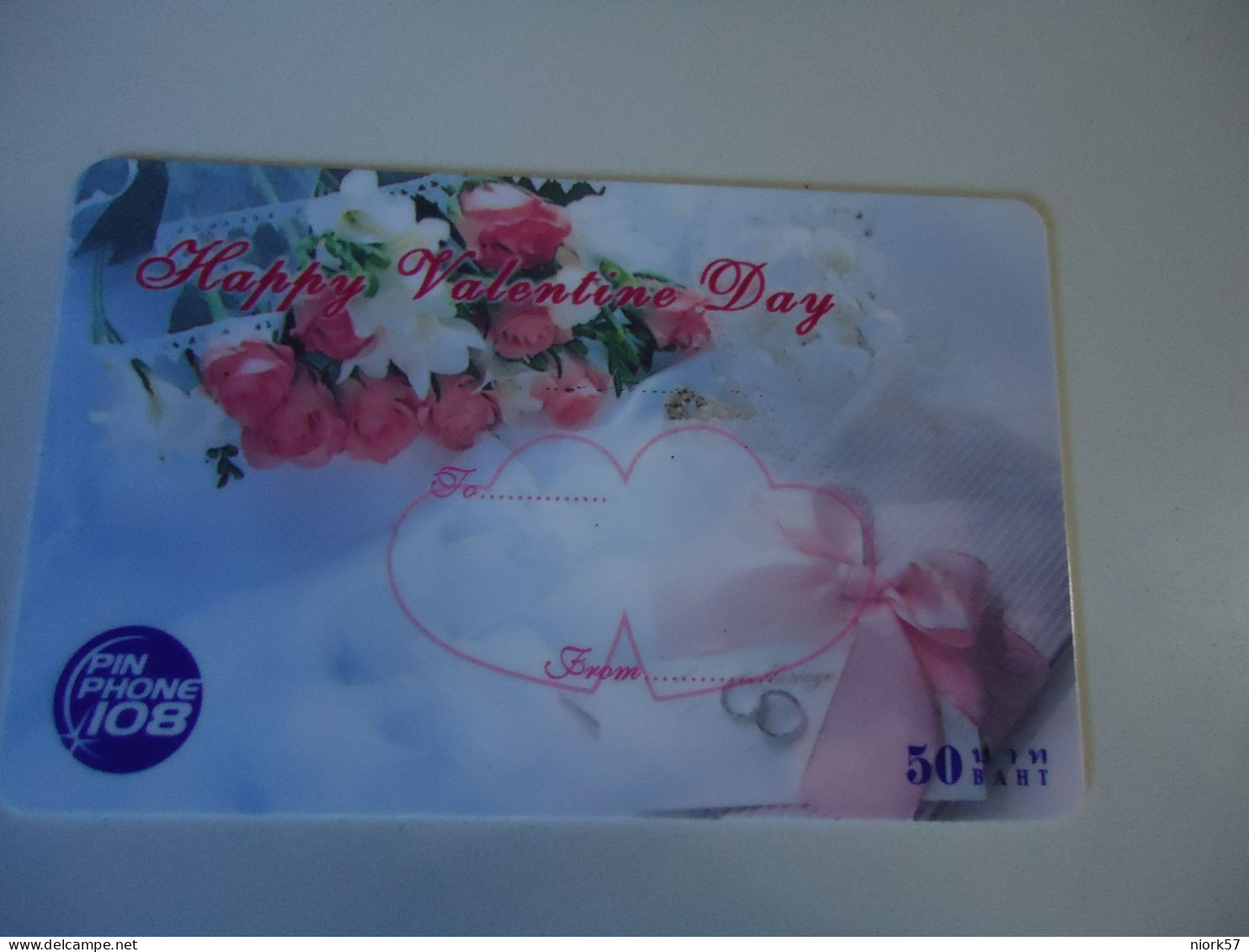 THAILAND USED    CARDS PIN 108  HAPPY VALENTINE DAY - Culture