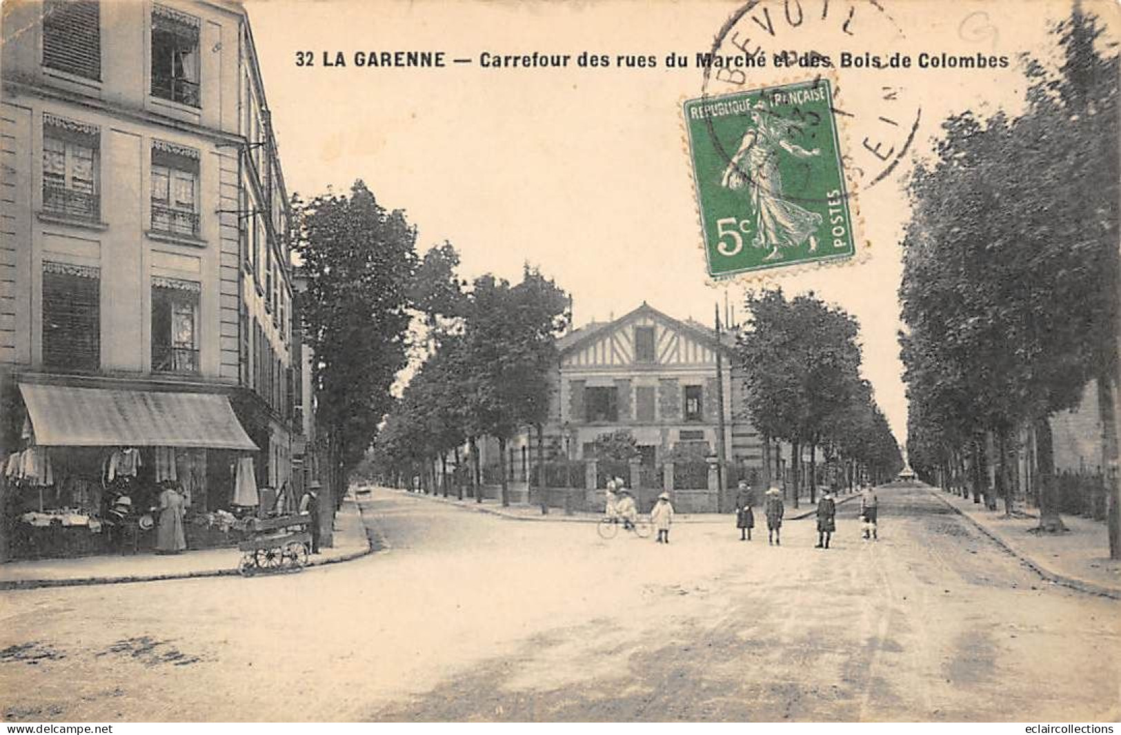 La Garenne Colombes         92        Carrefour  Des Rues Du Marché Et Des Bois De Colombes     N° 32   (Voir Scan) - La Garenne Colombes