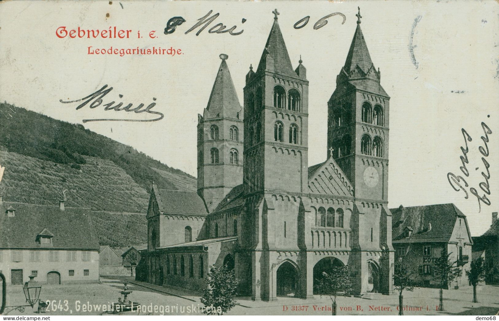 Guebwiller Gebweiler Belle Photo église St Léger CPA 68 Haut Rhin Alsace Précurseur 1906 - Guebwiller