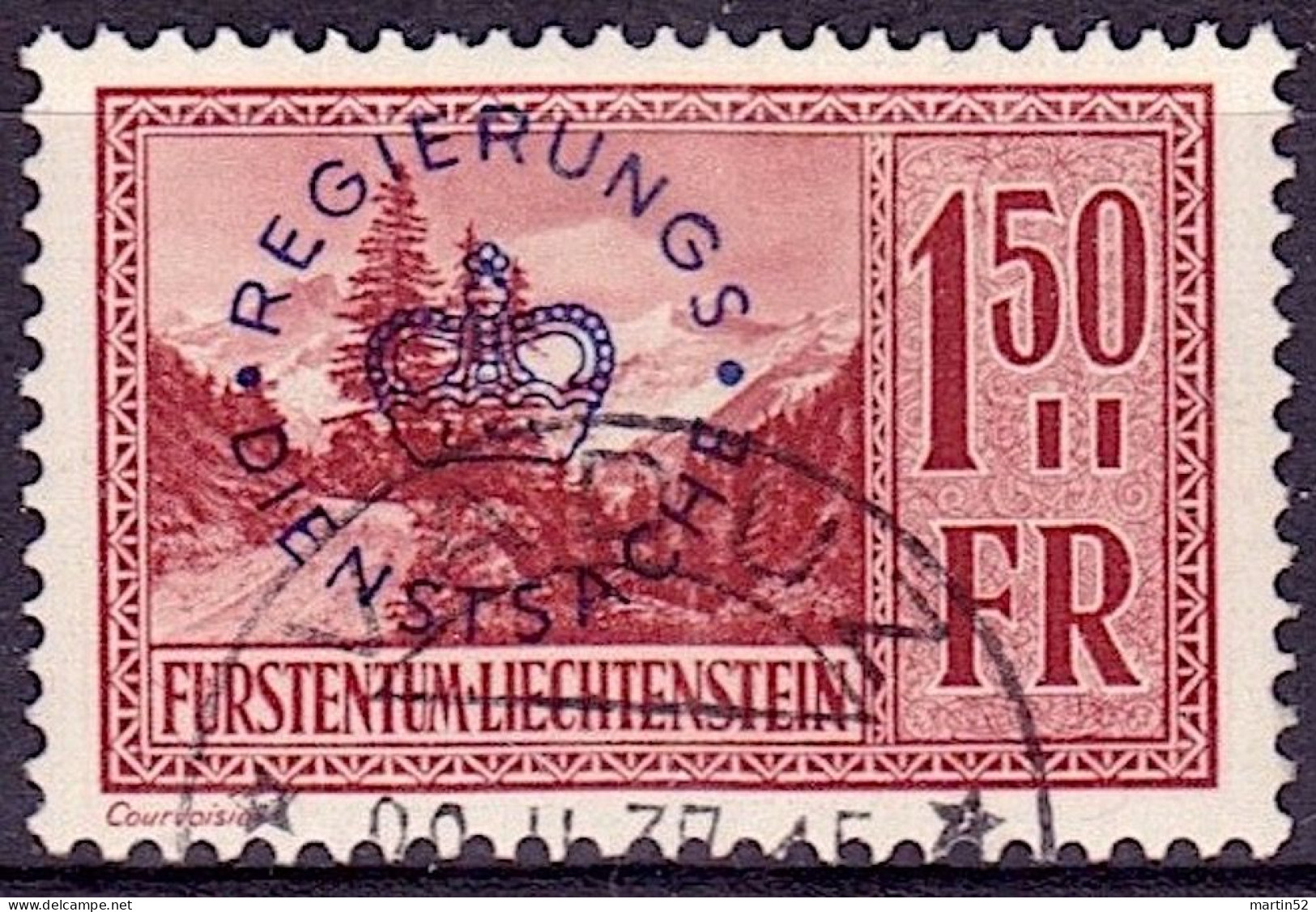 Liechtenstein 1935: REGIERUNGS-DIENSTSACHE Zu 20 Mi 19 (Spitzenwert 1.50 Fr.) Mit Stempel VADUZ 20.II.37 (Zu CHF 350.00) - Dienstmarken