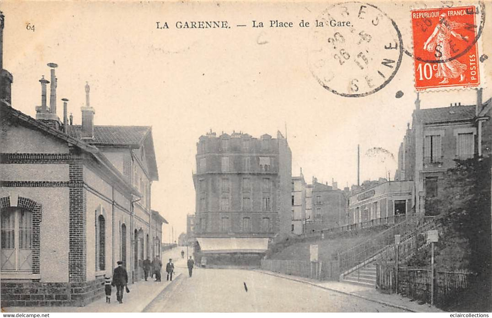 La Garenne Colombes         92         La Place De La Gare    N° 64   (Voir Scan) - La Garenne Colombes