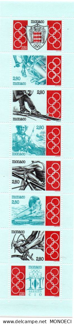 MONACO --  Monégasque -- Carnet -- Timbres 2,80 Francs 1993 -- 101e Session Du Comité Olympique International - Booklets