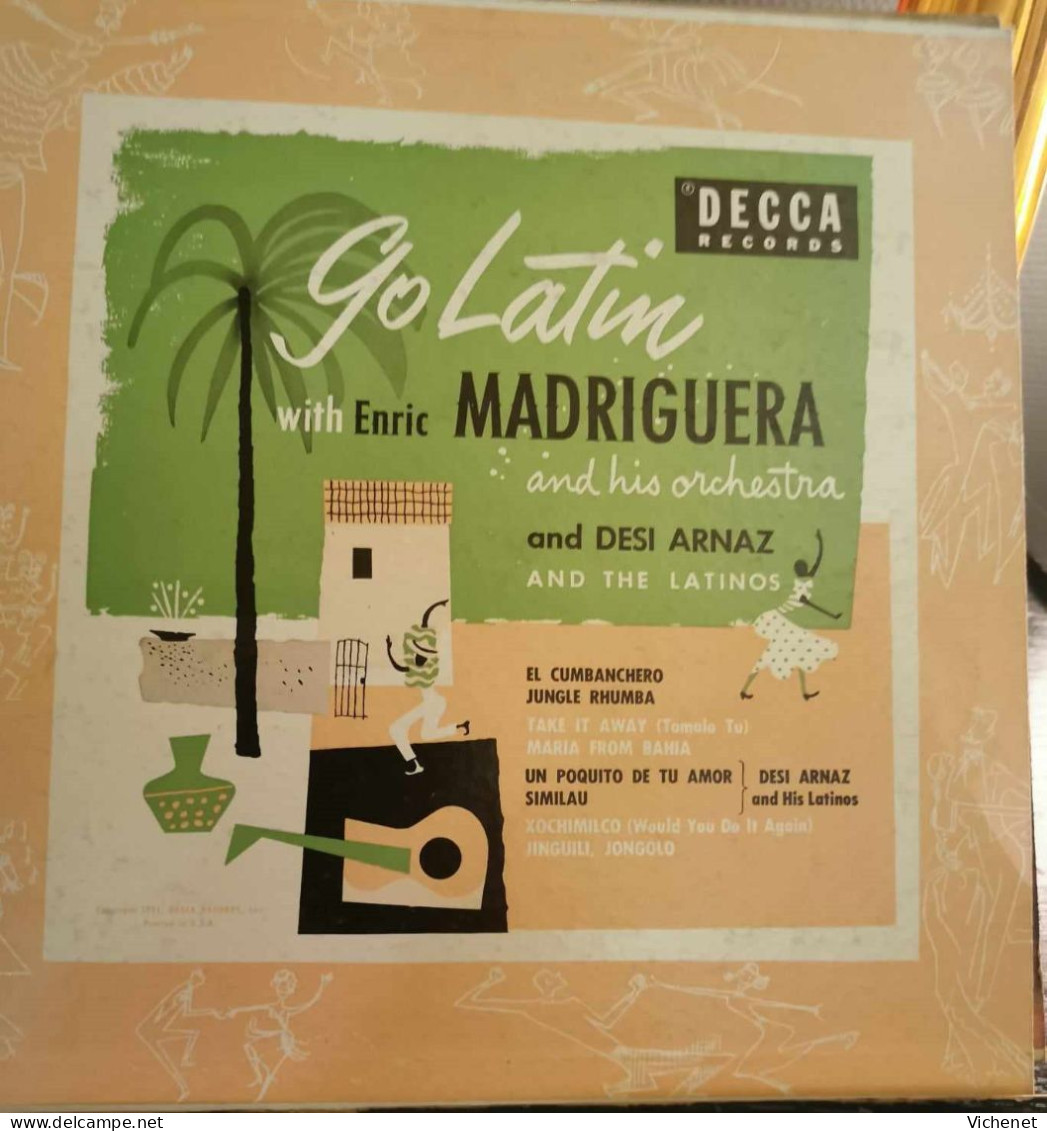 Enric Madriguera And His Orchestra And Desi Arnaz And The Latinos ‎– Go Latin - 25 Cm - Formatos Especiales