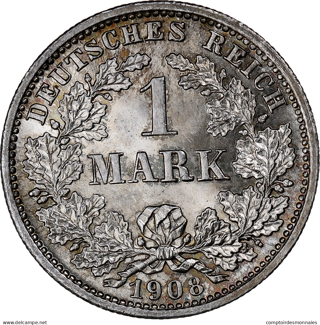 Monnaie, GERMANY - EMPIRE, Wilhelm II, Mark, 1908, Munich, TTB, Argent, KM:14 - 1 Mark