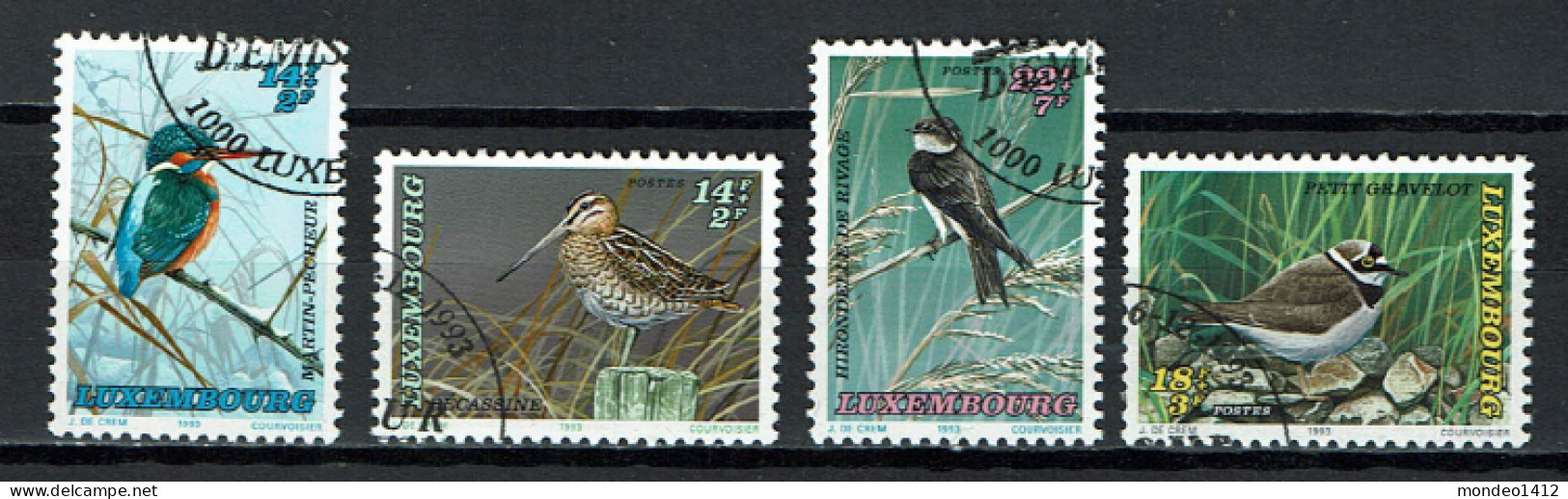 Luxembourg 1993 - YT 1280/1283 - Endangered Birds, Oiseaux Menacés - Gebruikt