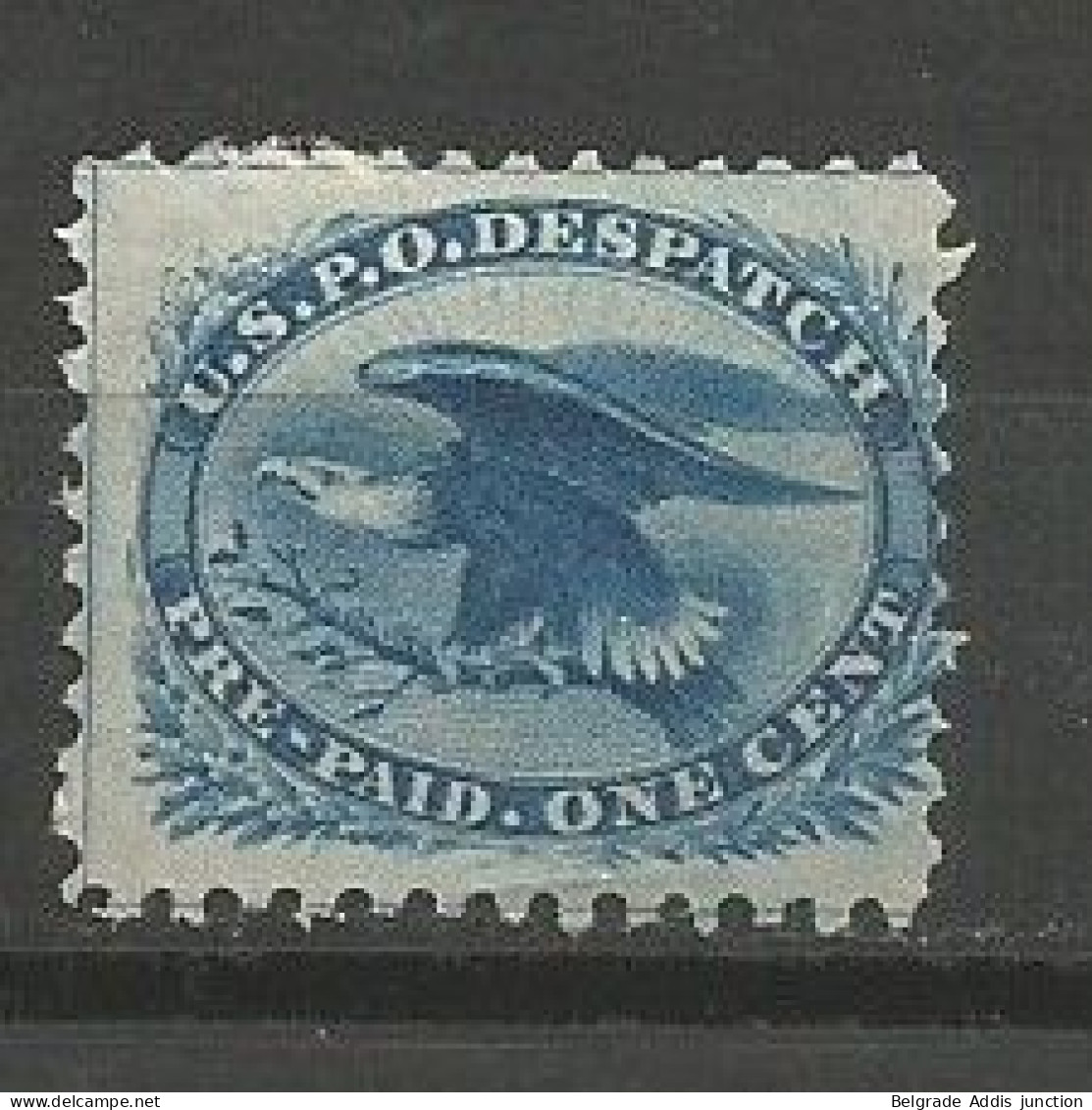 USA Scott #LO6 Carrier's Stamps Perforated MNG Mint No Gum (*) 1851 Eagle Reprints U.S.P.O Despatch Sc.CV: 175.00$ - Lokale Post