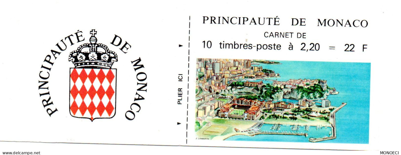 MONACO --  Monégasque -- Carnet -- Timbres 2,20 Francs 1987 -- Armoiries Stylisées - Carnets