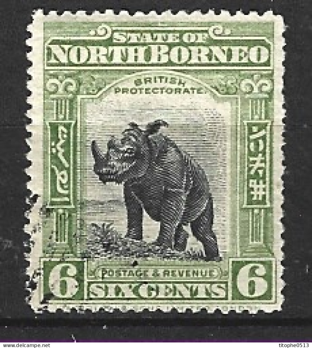 BORNEO DU NORD. N°136 Oblitéré De 1909. Rhinocéros. - Rinocerontes