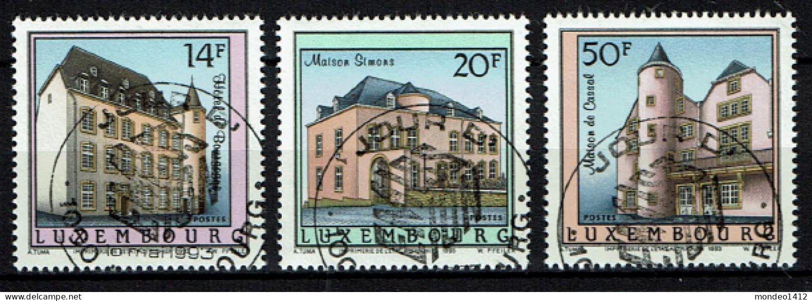 Luxembourg 1993 - YT 1270/1272 - Historic Residences, Demeures Seigneuriales Et Bourgeoises - Used Stamps