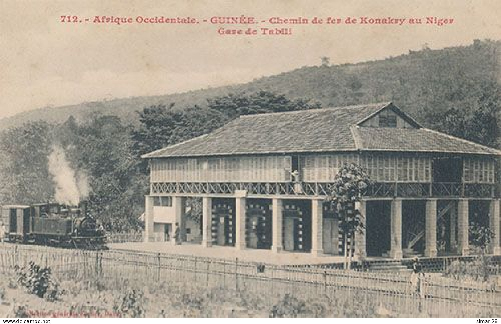 AFRIQUE OCCIDENTAL - GUINEE - N° 712 - CHEMIN DE FER DE KONAKRY AU NIGER GARE DE TABILI - Guinée Française