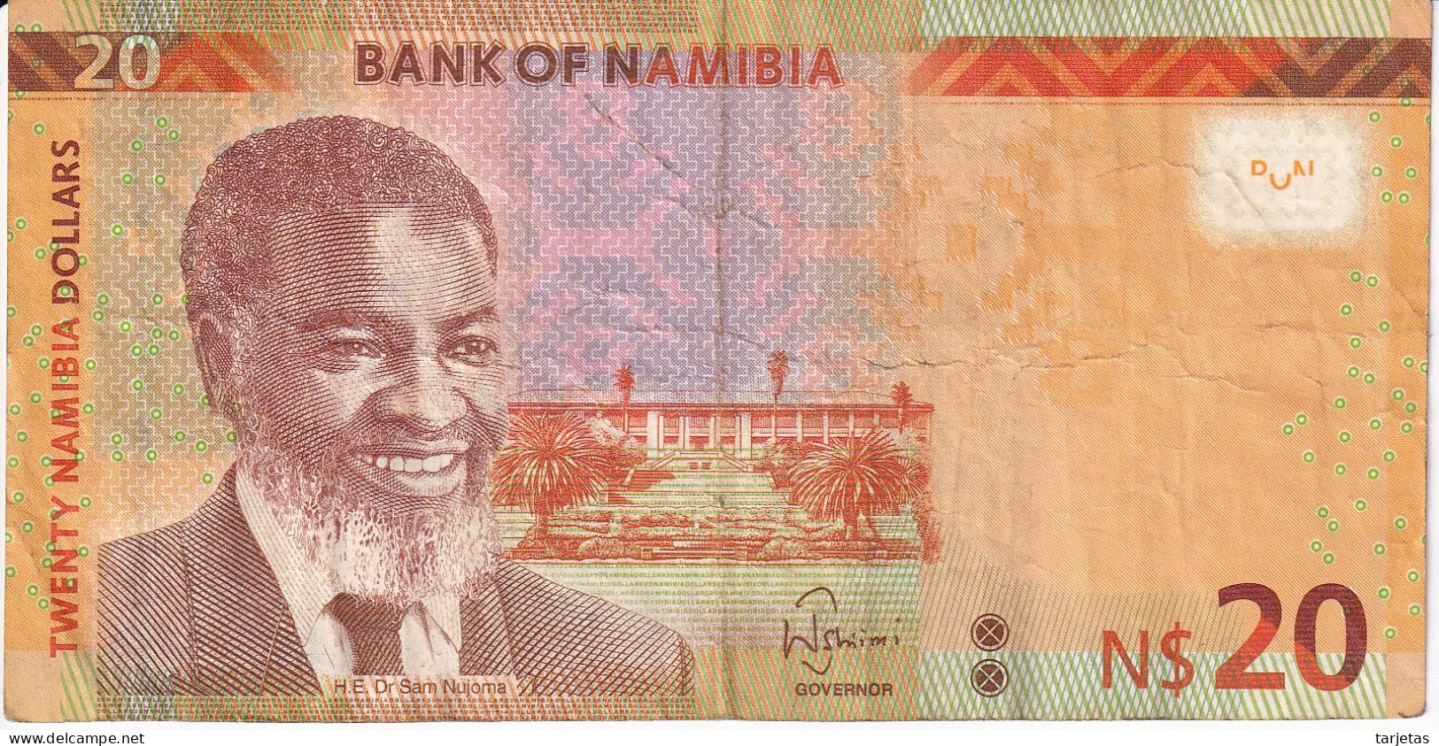 BILLETE DE NAMIBIA DE 20 DOLLARS DEL AÑO 2018  (BANKNOTE) GACELA-DEER - Namibia