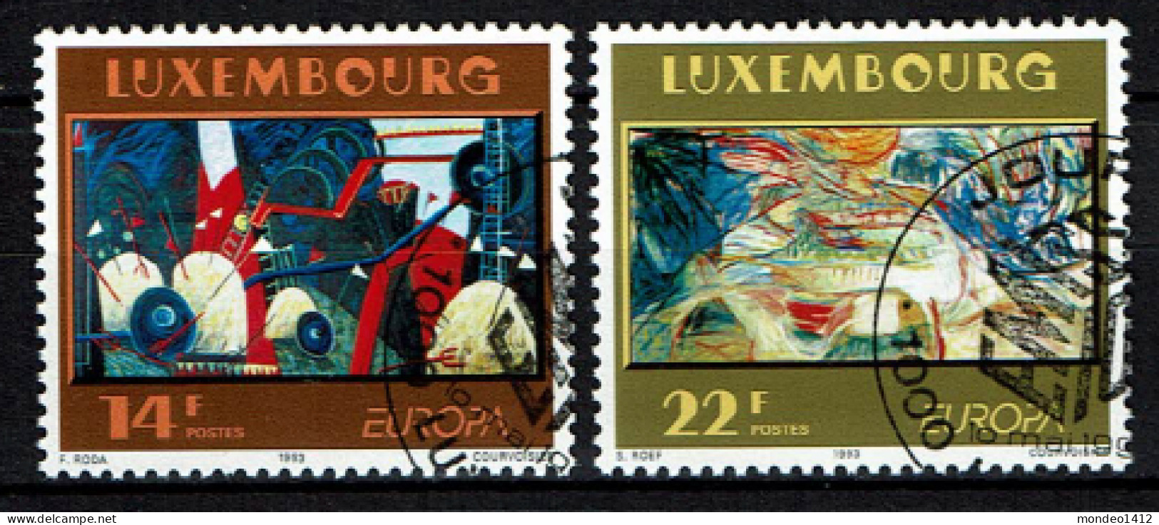 Luxembourg 1993 - YT 1268/1269 - EUROPA Stamps - Contemporary Art - Gebruikt