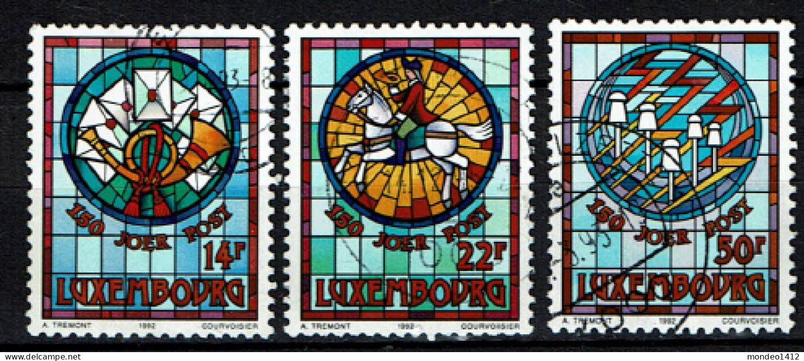Luxembourg 1992 - YT 1252/1254 - The 150th Anniversary Of Posts And Telecommunications - Oblitérés