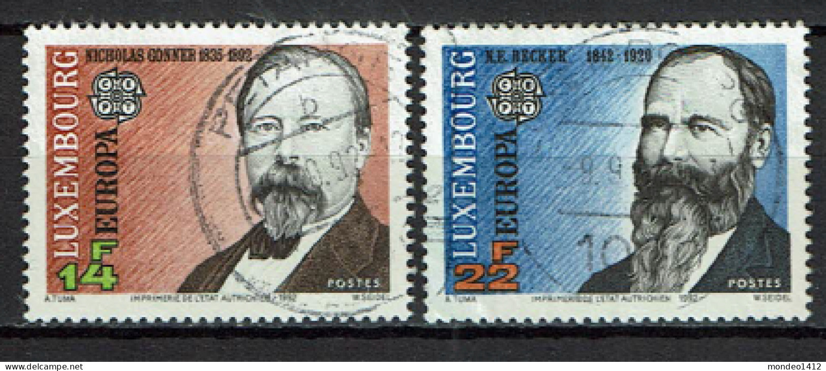 Luxembourg 1992 - YT 1243/1244 - EUROPA  - The 500th Anniversary Of The Discovery Of America, N. Gonner, E. Becker - Used Stamps