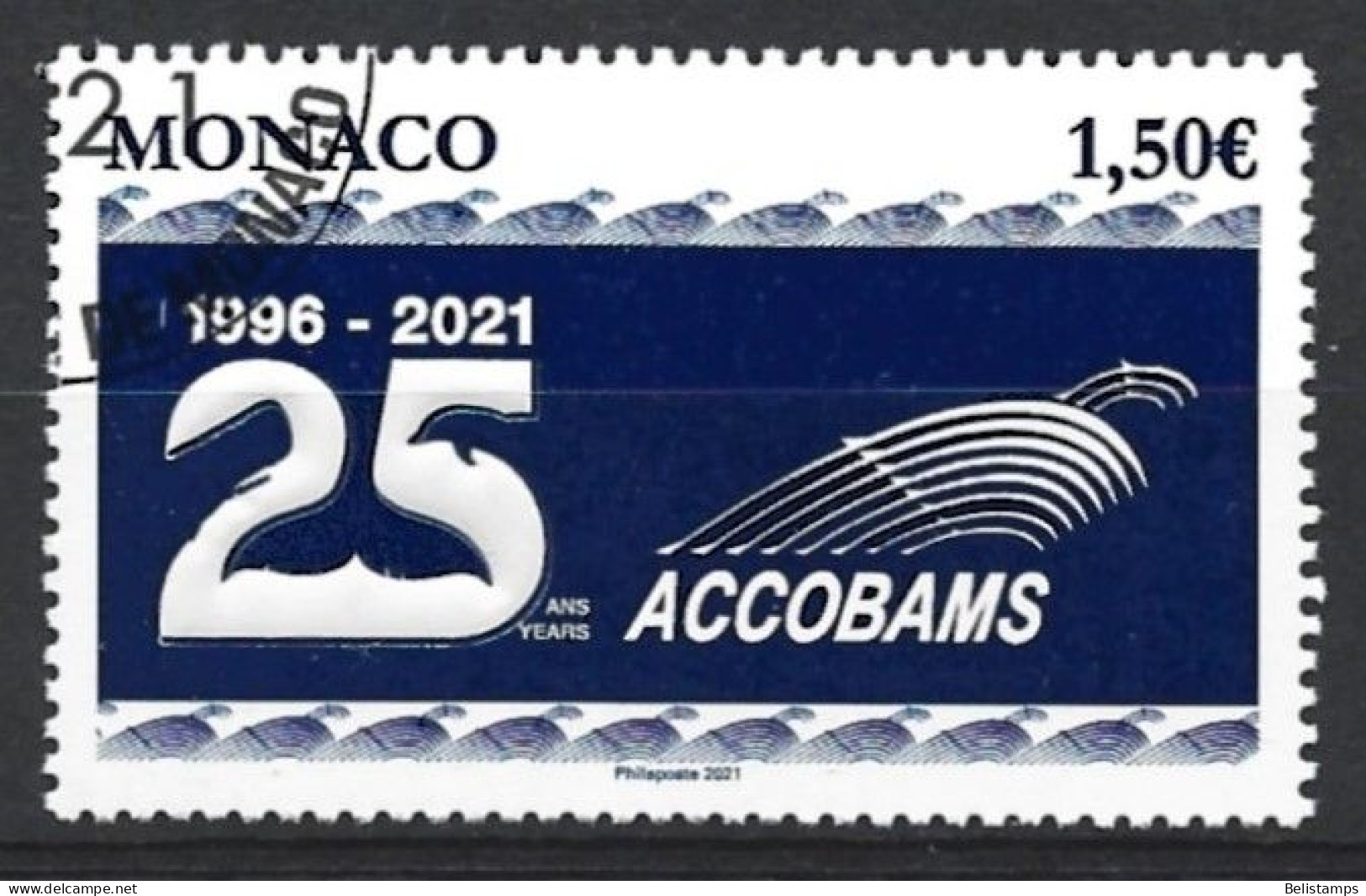 Monaco 2021. Scott #3051 (U) Agreement On The Coservation  *Complete Issue* - Used Stamps