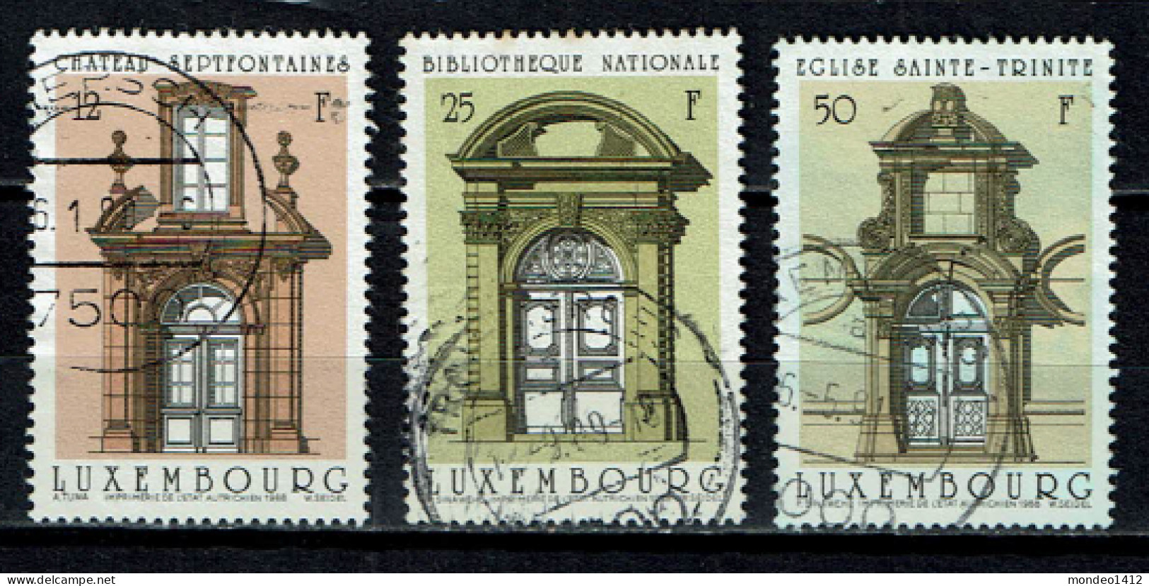 Luxembourg 1988 - YT 1154/1156 - Classic Portals, Portails Anciens - Used Stamps