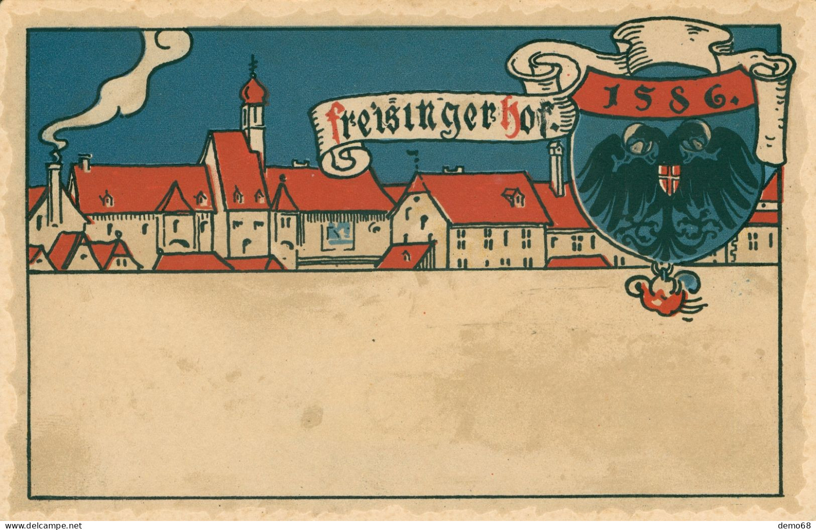 Allemagne Deutschland Bavière Bavaria  Freising  ? Freisingerhof Belle Carte 1586 Avec Aigle Deux Têtes - Freising