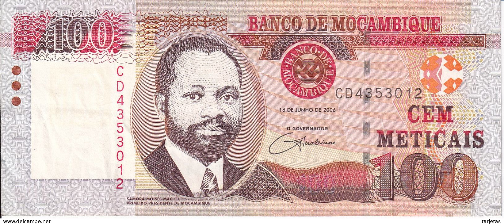 BILLETE DE MOZAMBIQUE DE 100 METICAIS DEL AÑO 2006 (BANKNOTE) - Mozambico