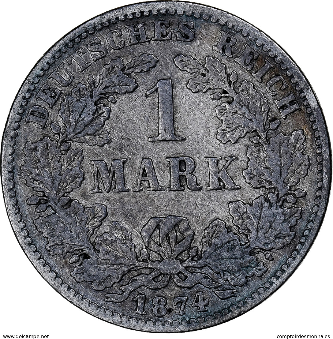 Monnaie, GERMANY - EMPIRE, Wilhelm I, Mark, 1874, Munich, TB, Argent, KM:7 - 1 Mark