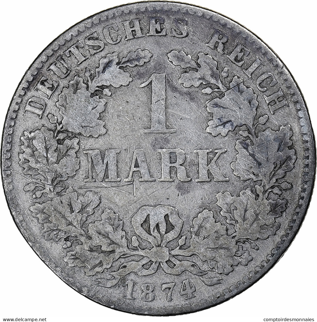 Monnaie, GERMANY - EMPIRE, Wilhelm I, Mark, 1874, Muldenhütten, TTB, Argent - 1 Mark