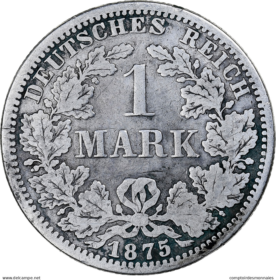 Empire Allemand, Wilhelm I, Mark, 1875, Berlin, Argent, TB+, KM:7 - 1 Mark