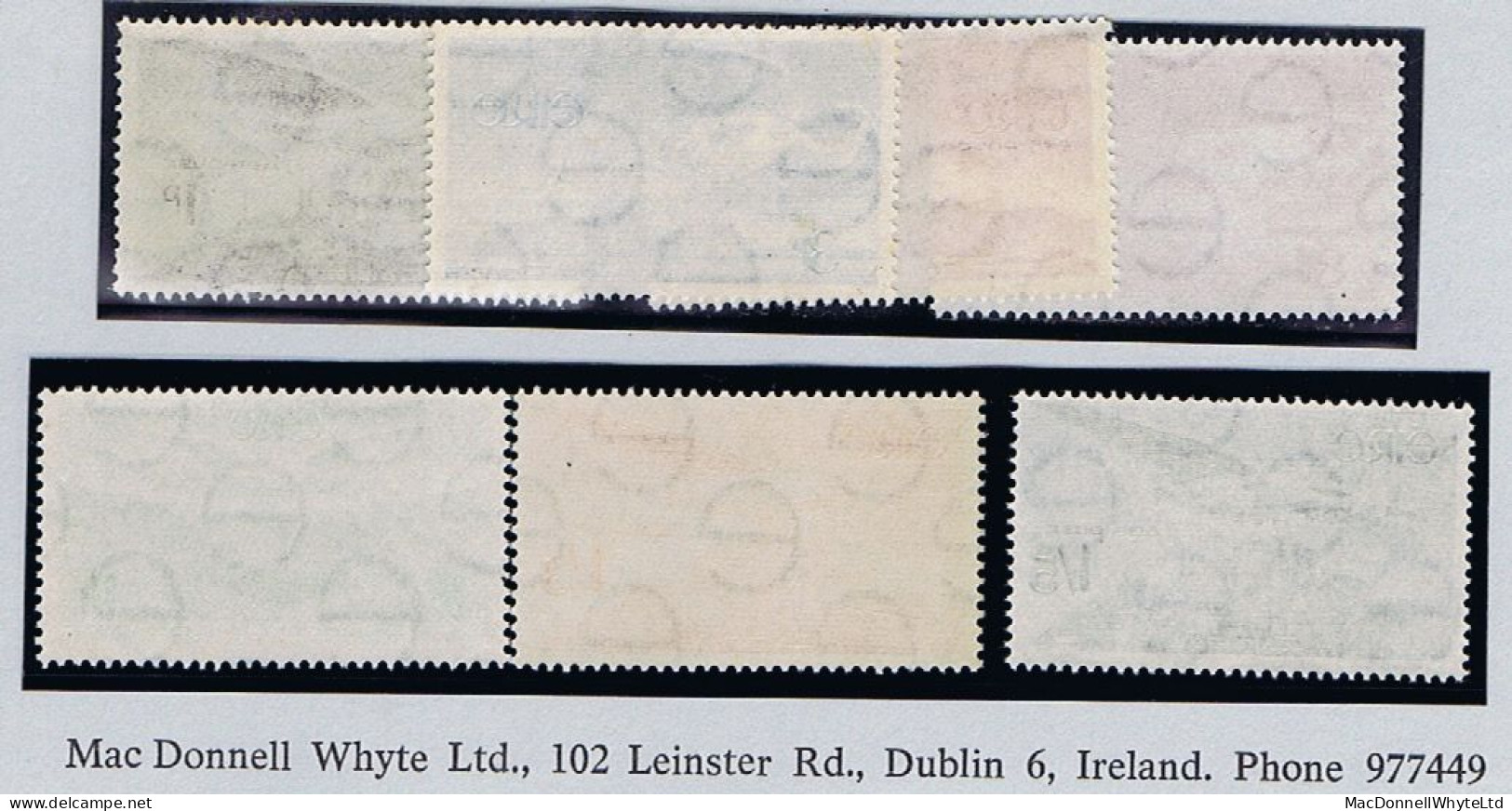 Ireland Airmail 1948-65 Angel Victor Airmails, 1d To 1/5d, Set Of 7 Fresh Mint Unmounted Never Hinged - Posta Aerea