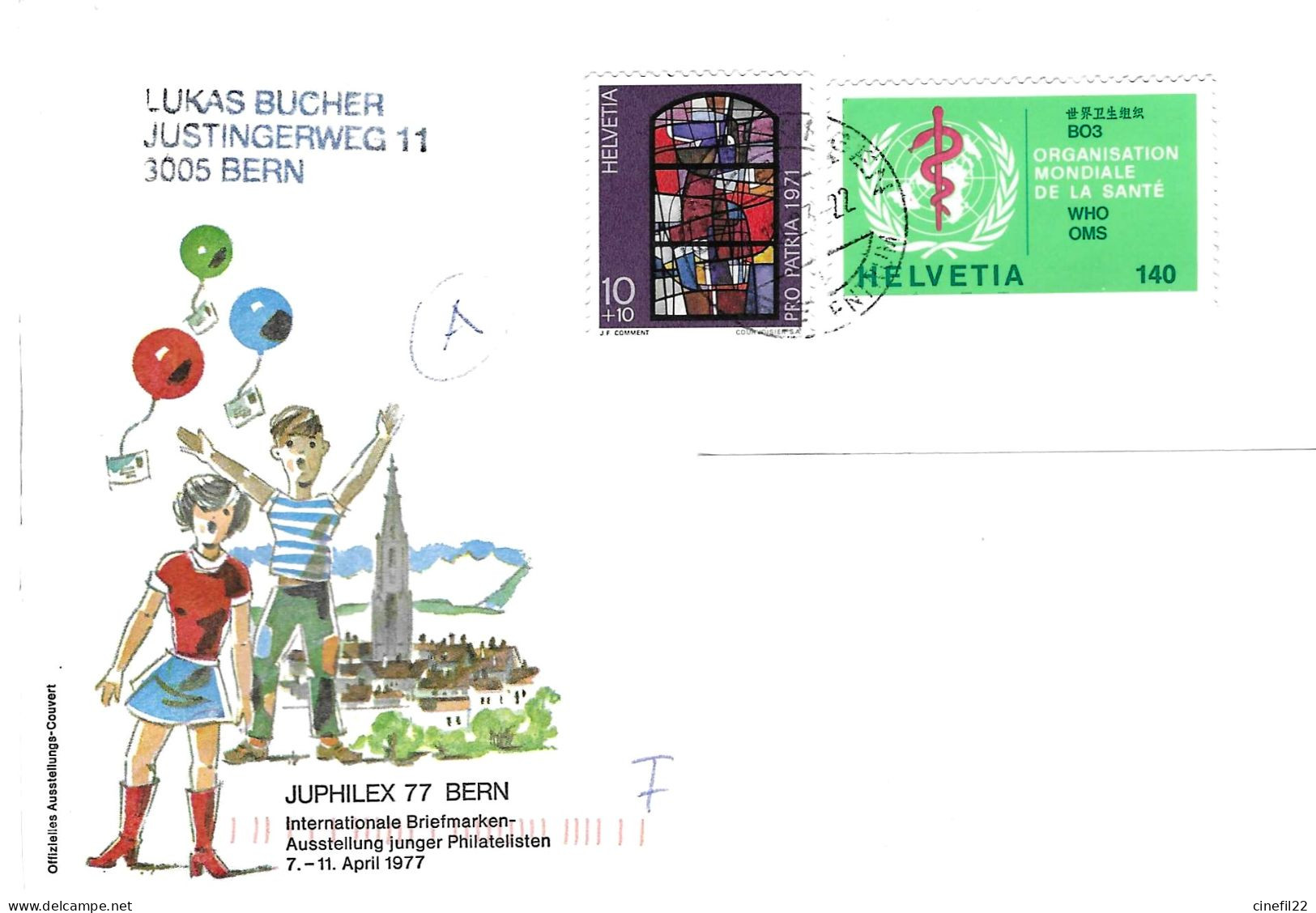 SUISSE, Organisation Mondiale De La Santé, Sur Lettre Illustrée "Juphilex 77 Bern", 2023 - WHO
