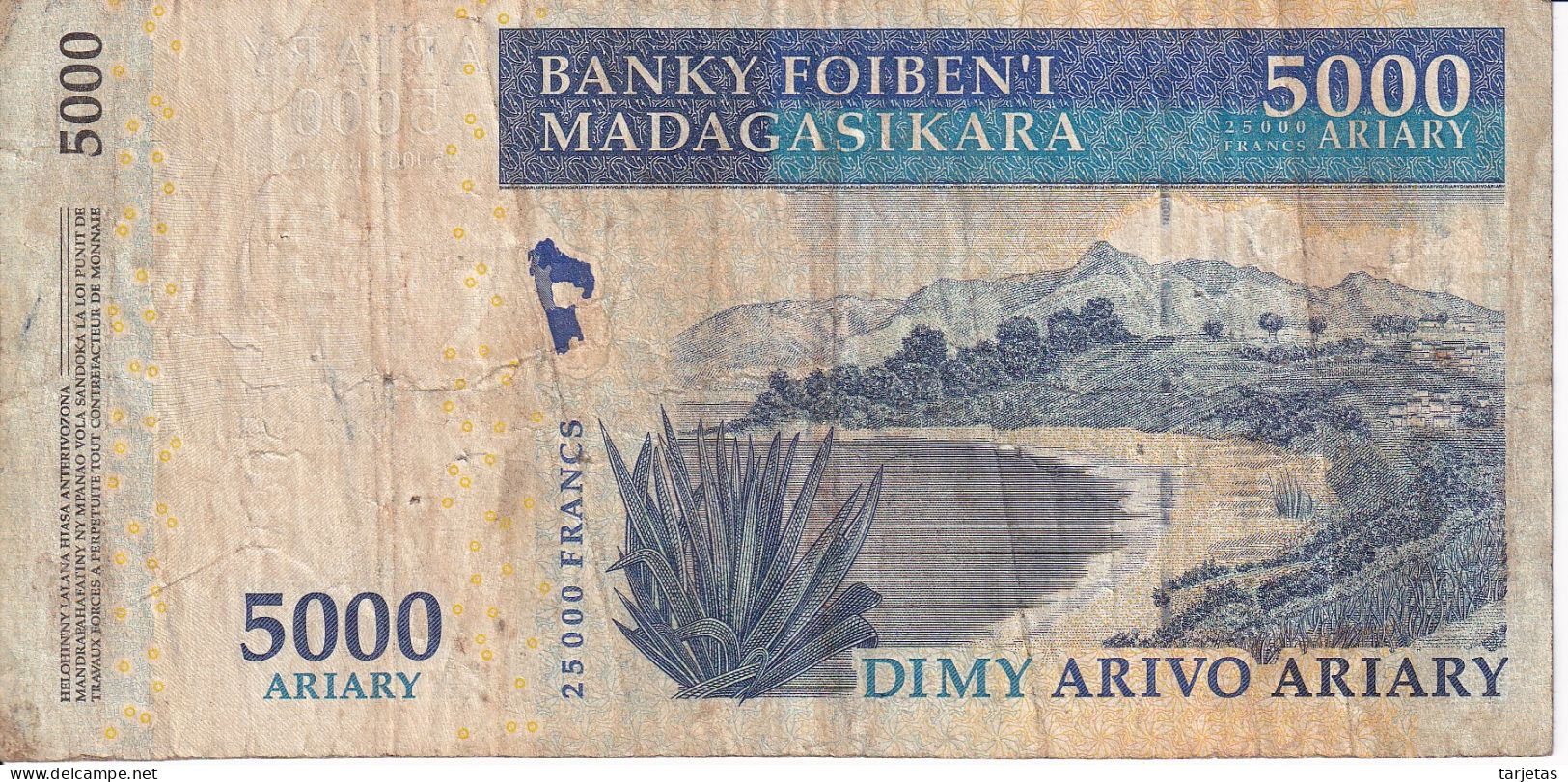 BILLETE DE MADAGASCAR DE 5000 ARIARY DEL AÑO 2003 (BANKNOTE) - Madagascar