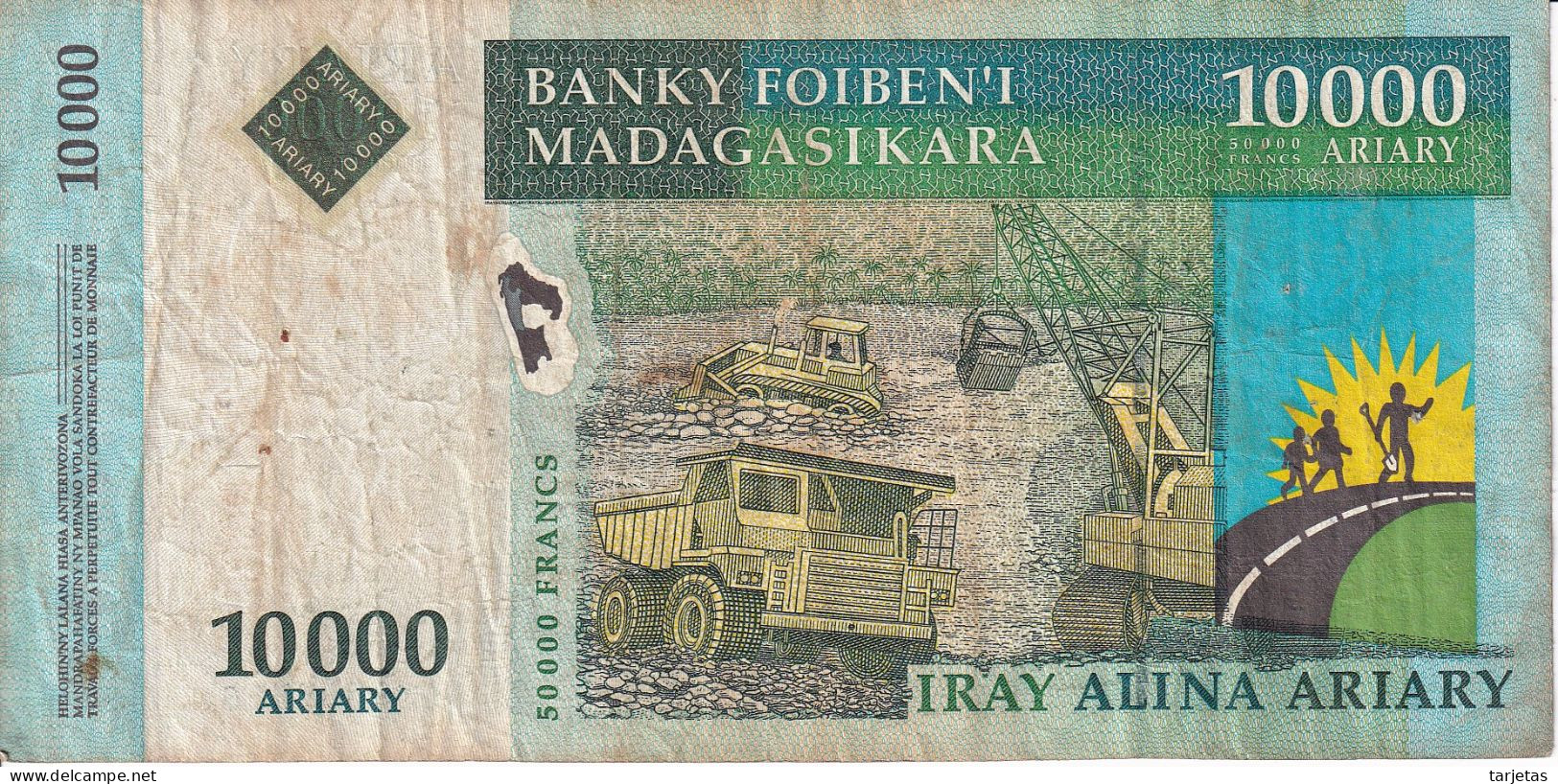 BILLETE DE MADAGASCAR DE 10000 ARIARY DEL AÑO 2003 (BANKNOTE) - Madagaskar