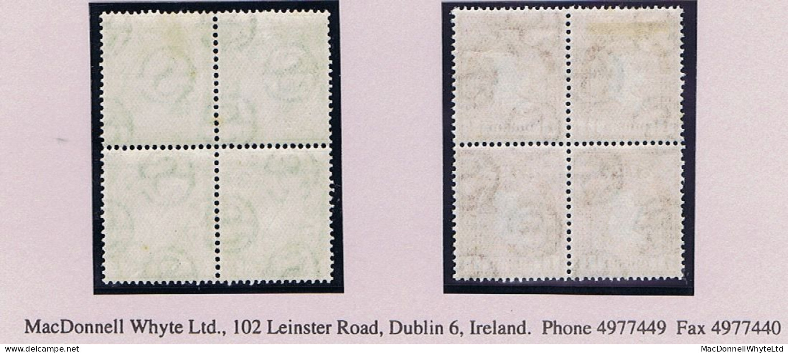 Ireland 1922-23 Watermark Se Definitives,½ D Sword And 1d Map, Mint Blocks Of 4 Of Each - Ongebruikt