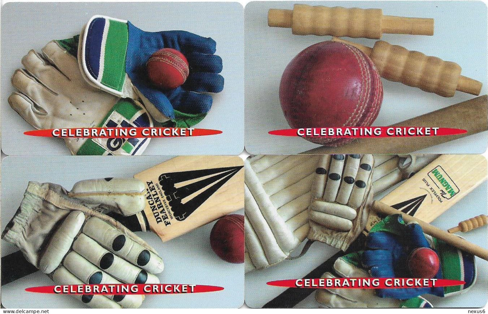 South Africa - S. Africa - MTN - Cricket Accessories Complete Set of 4  cards, SC8, 2003, 15R, Used