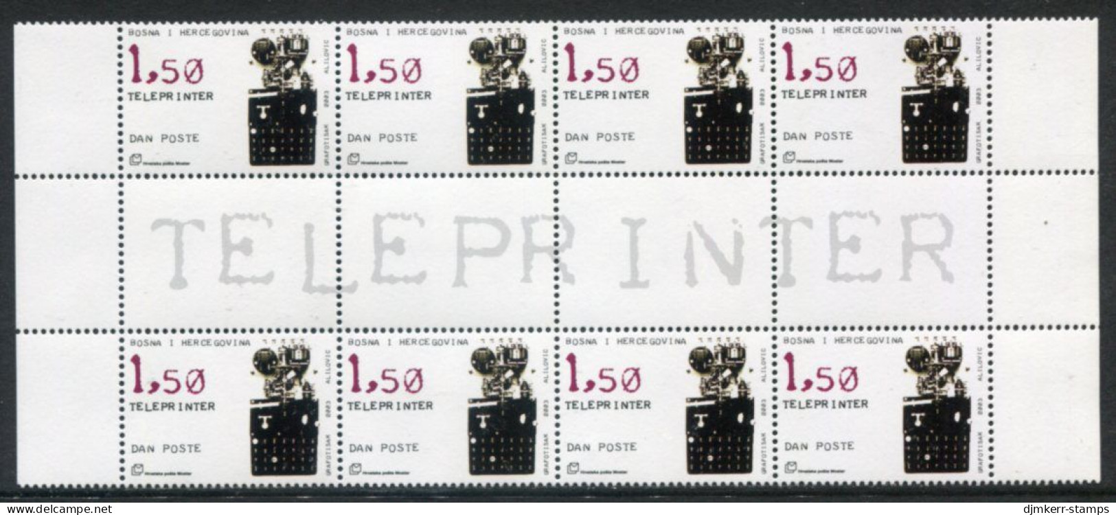 BOSNIA HERCEGOVINA (CROAT) 2003 Day Of The Post Four Pairs With Labels MNH / **.  Michel 118 - Bosnien-Herzegowina