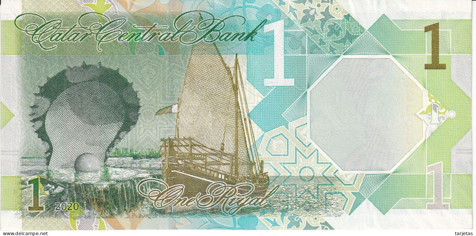 BILLETE DE QATAR DE 1 RIYAL DEL AÑO 2020 SIN CIRCULAR (UNC)(BANKNOTE) - Qatar