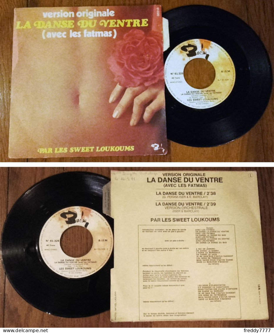RARE French SP 45t RPM BIEM (7") LES SWEET LOUKOUMS «La Danse Du Ventre (avec Les Fatmas)» (Lang, 1970) - Ediciones De Colección