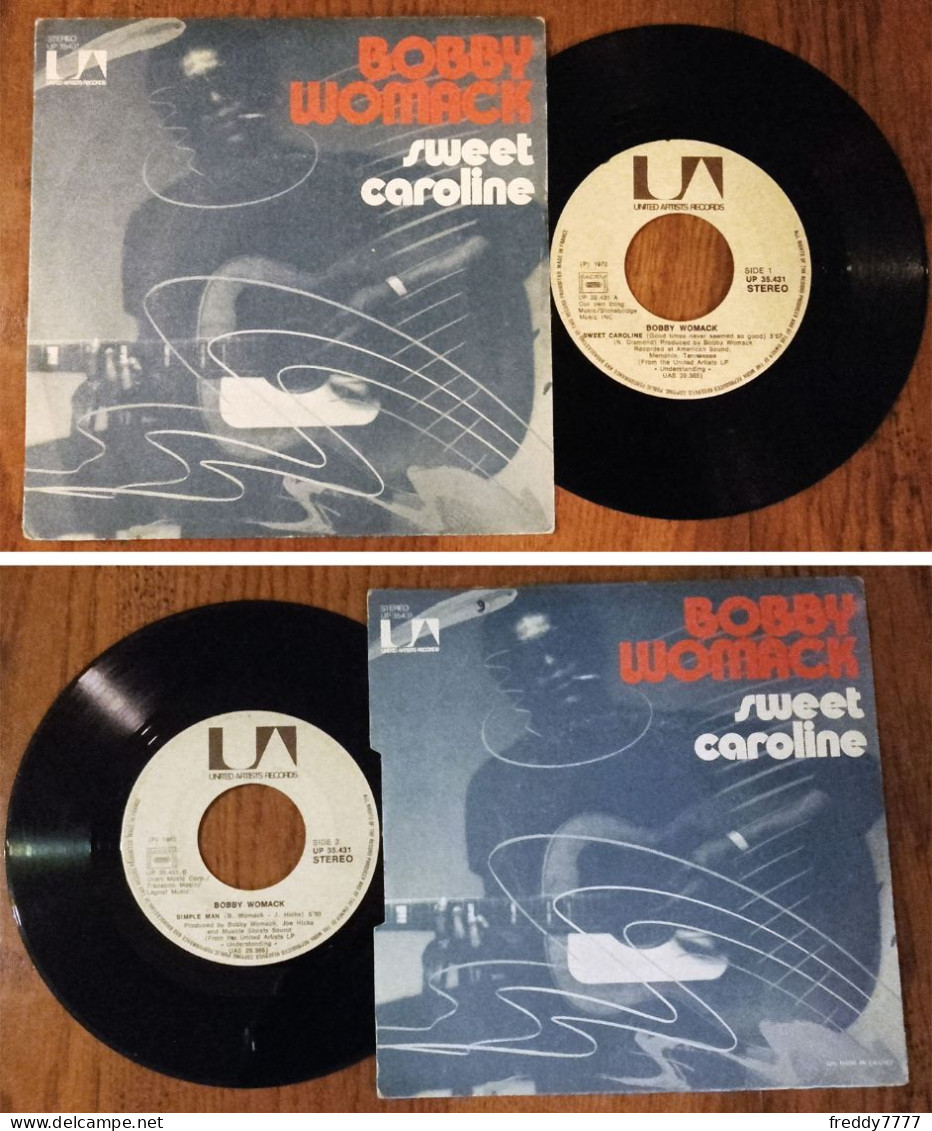 RARE French SP 45t RPM (7") BOBBY WOMACK «Sweet Caroline» (1972) (Neil Diamond Puis La «Miss Caroline» D'Eddy Mitchell) - Soul - R&B