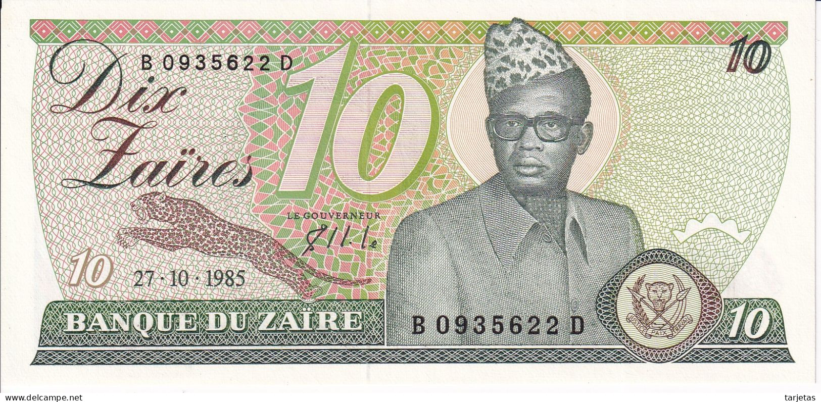 BILLETE DE ZAIRE DE 10 ZAIRES DEL AÑO 1985 SIN CIRCULAR (UNC) (BANKNOTE) - Zaïre