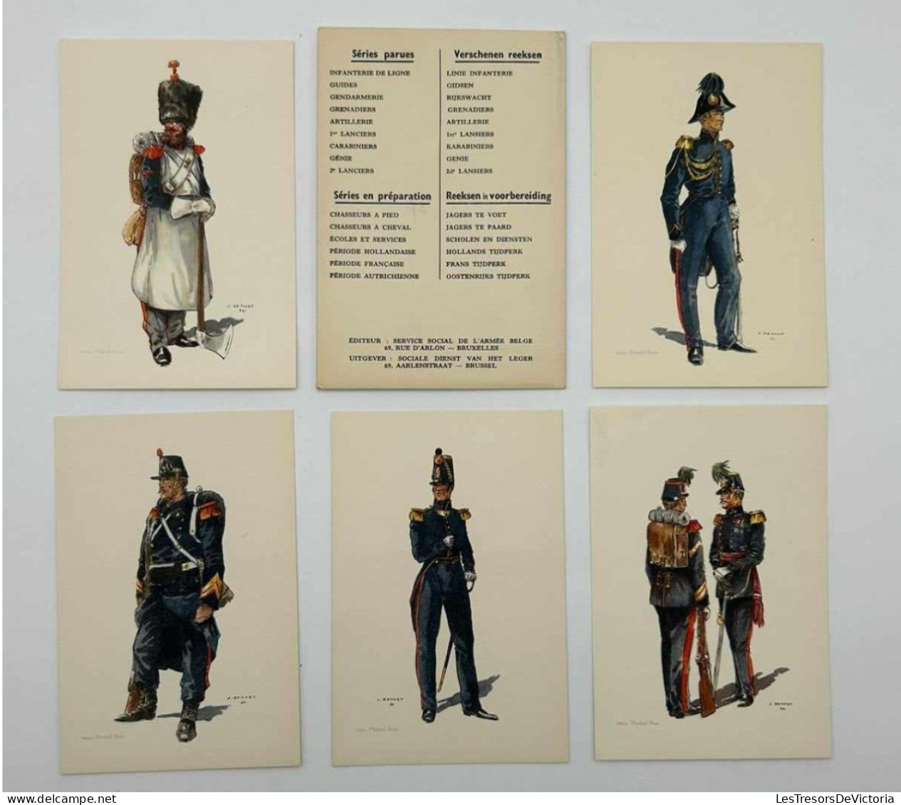 Cartes Postales Anciennes - J.demart - Genie - Costumes Militaires Belges - Lot De 5 Cpa - Uniformen