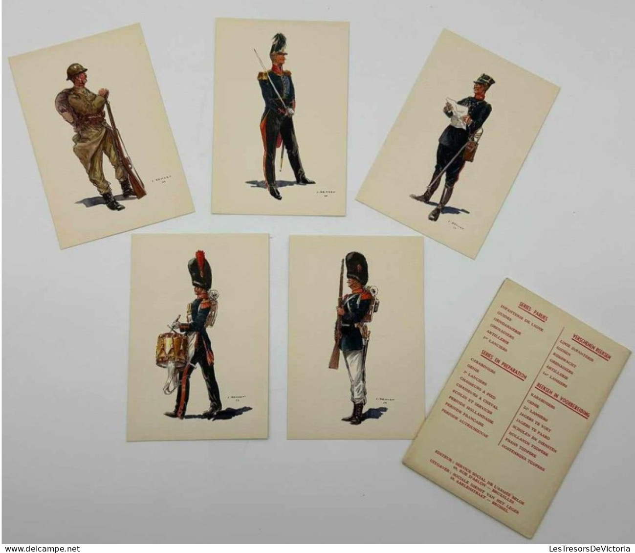 Cartes Postales Anciennes - J.demart - Grenadiers - Costumes Militaires Belges - Lot De 5 Cpa - Uniformi