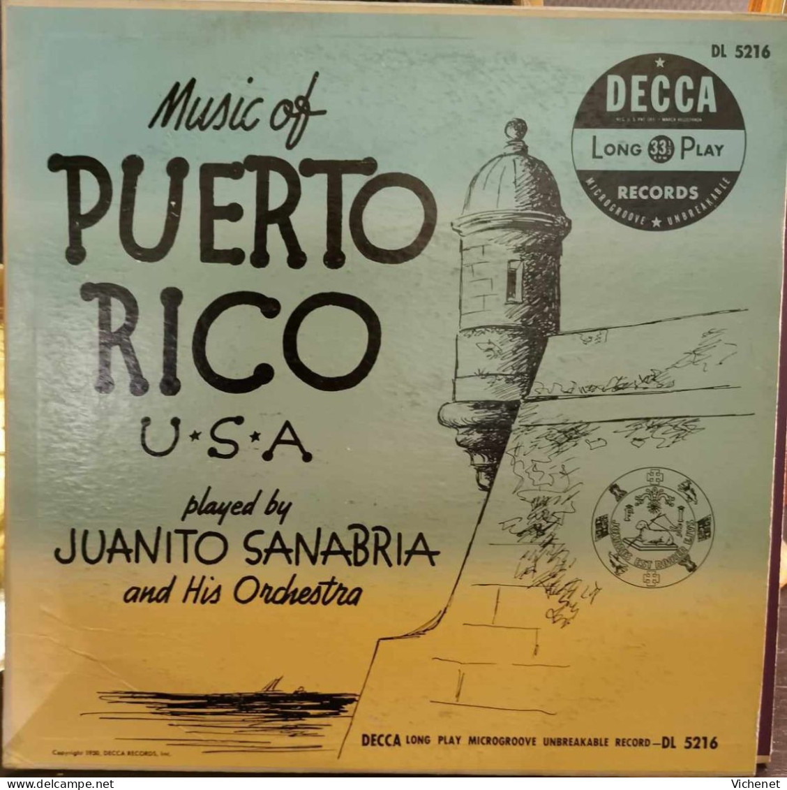 Juanito Sanabria And His Orchestra ‎– Music Of Puerto Rico U.S.A - 25 Cm - Formats Spéciaux