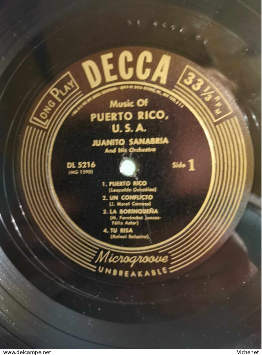 Juanito Sanabria And His Orchestra ‎– Music Of Puerto Rico U.S.A - 25 Cm - Formatos Especiales